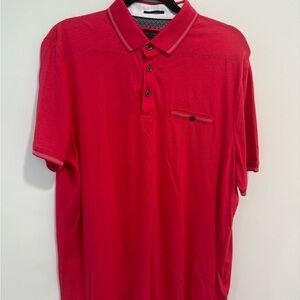 Ted Baker London Pink Polo Shirt Men’s Size 4 (Large) Designer Short Sleeve